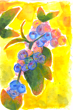 Artwork titled blueberries