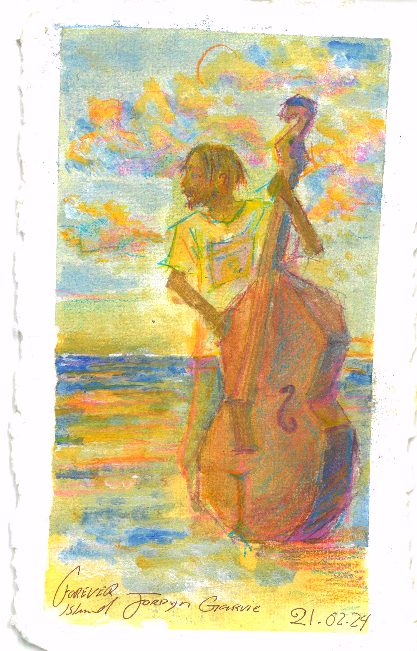 Artwork titled man with chello